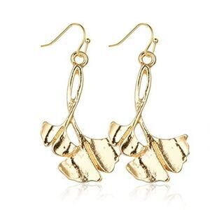 Ginkgo leaf Drop Earrings